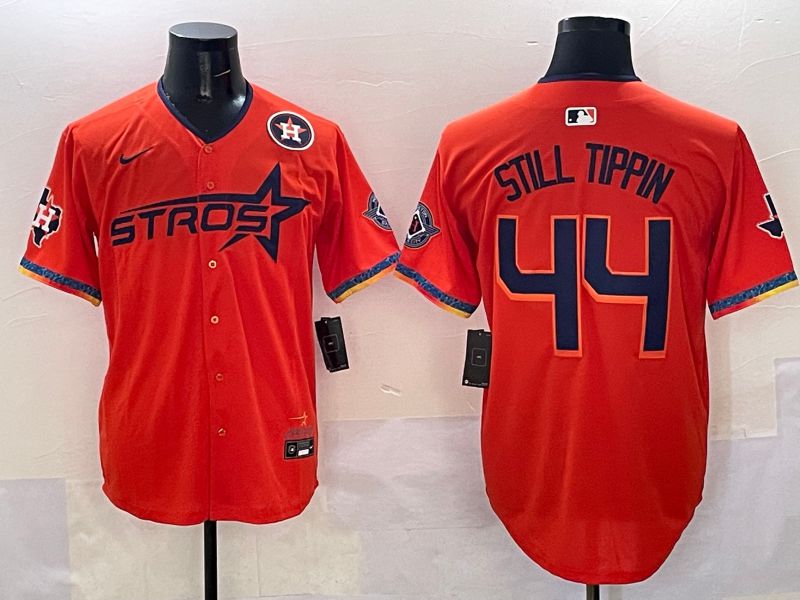 Men Houston Astros 44 Still Tippin Orange Fourth generation Joint Name 2025 Nike MLB Jersey style 8